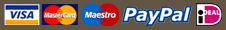 Visa, Mastercard, Maestro, PayPal, iDEAL
