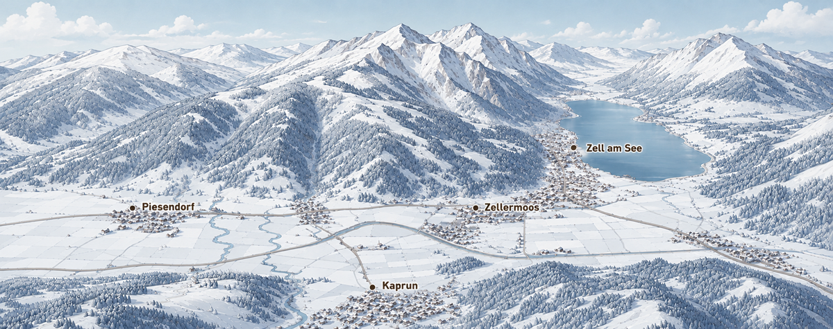 Map of Kaprun, Zell am See and Piesendorf
